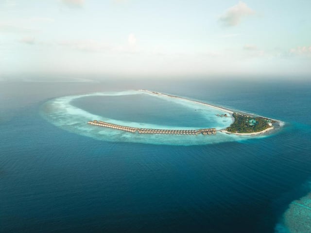 Ariel view of Fregrate Island in the Seychelles