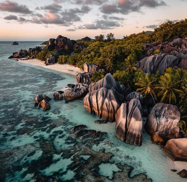 tropical travel destinations - La Digue in Seychelles